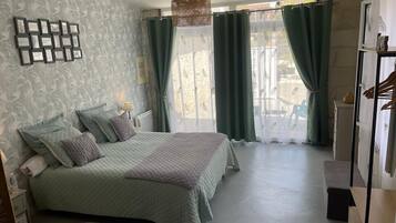 1 bedroom, iron/ironing board, bed sheets