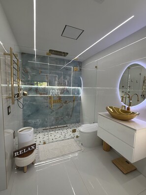 Sèche-cheveux, bidet, serviettes fournies, savon