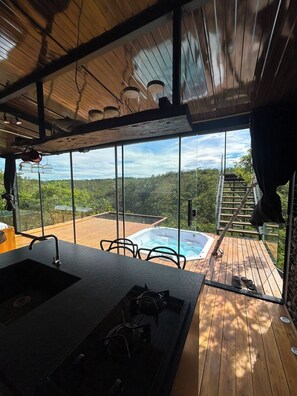 Superior-Bungalow, Bergblick | Speisen