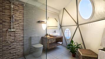 Douche, serviettes fournies