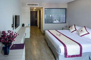 In-room safe, desk, blackout curtains, soundproofing - VISUHA HOTEL   (HA TIEN)