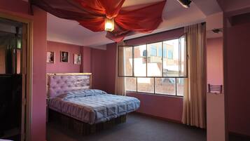 Comfort Double Room, City View | Desk, laptop workspace, blackout drapes, soundproofing