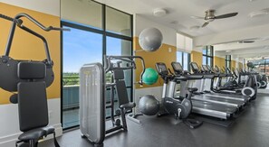 Fitness facility - Blueground | Woodmont Triangle, rooftop pool, nr Cabin John Regional Park (Bethesda)