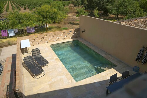 Masia La Saleta 1402 · Pool · Among the vines