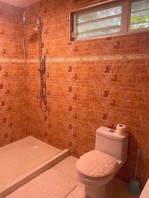 Serviettes fournies, savon, papier toilette