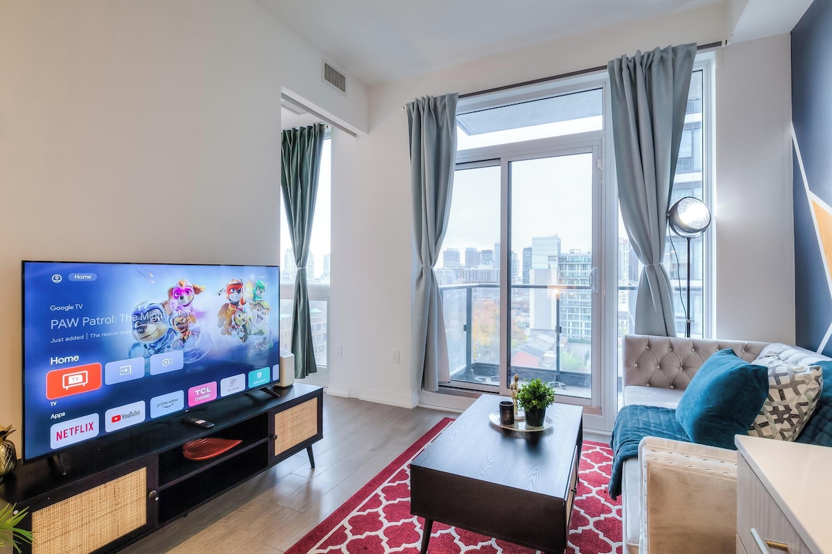 Căn hộ dành cho gia đình, 2 phòng ngủ, không hút thuốc, phòng tắm riêng | Khu phòng khách | TV 40-inch có truyền hình kỹ thuật số 