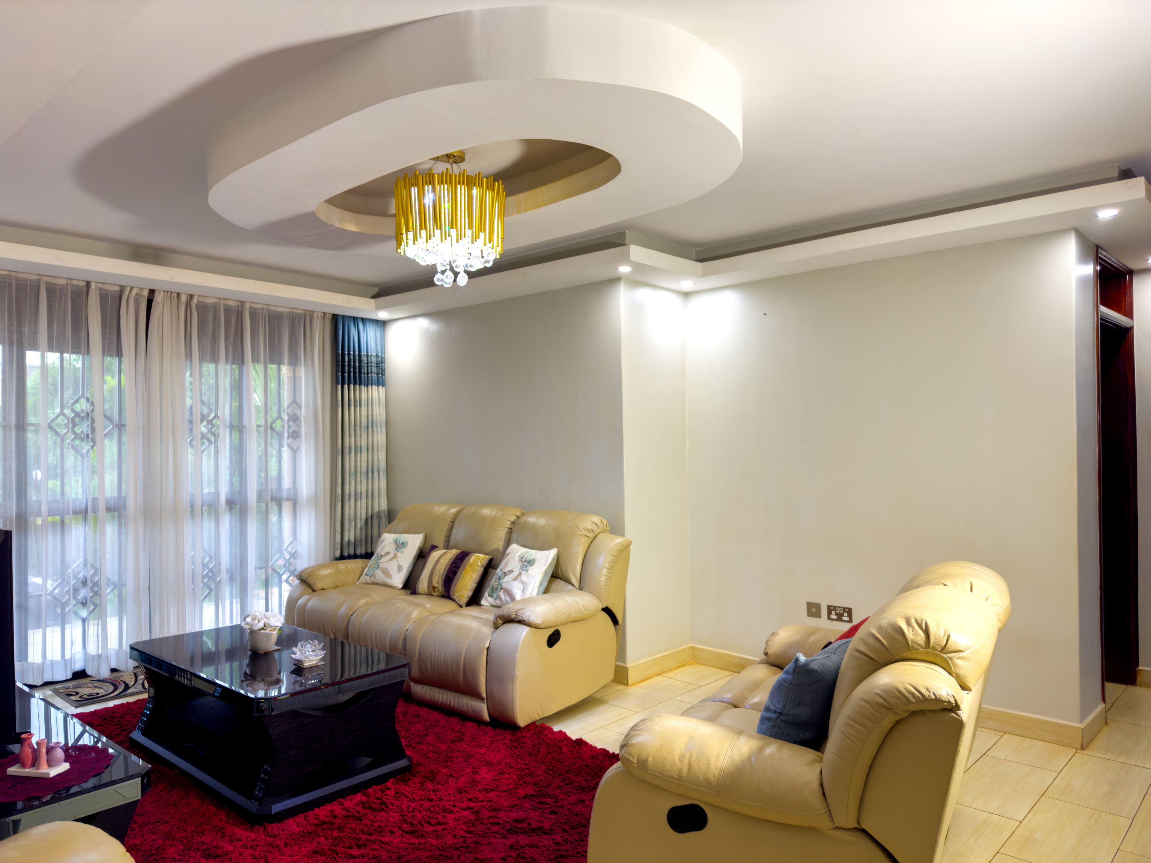 패밀리 듀플렉스, 부분 호수 전망 | 거실 공간
