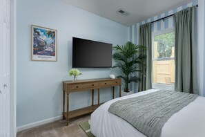 Desk, iron/ironing board, travel cot, free WiFi
