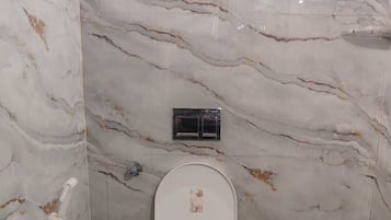 Ducha, toallas, jabón, shampoo