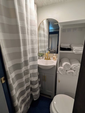 Shower, towels, soap, toilet paper - Brazos Bliss Retreat - River Escape (Weatherford)