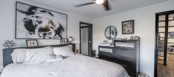 Modern 2-bedroom house with large parking lot