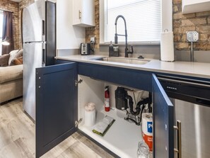 A kitchen with a built-in dishwasher, a sink, and a window with blinds. - Salt Lake City Comfort! 1 Bed 1 Bath (Salt Lake City)