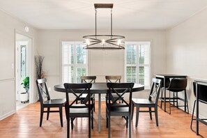 Dining - The Farm at Burns Bridge • Made for Gathering • Sleeps 12 • Near Clemson (Anderson)