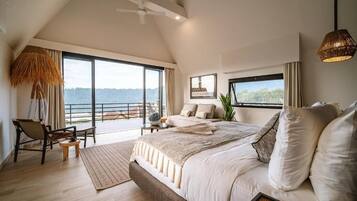 Deluxe Villa, 1 King Bed with Sofa bed, Patio, Lake View | In-room safe, desk, laptop workspace, blackout drapes