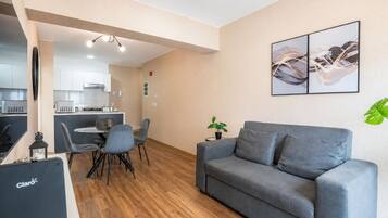 Apartamento, 1 cama de matrimonio con sofá cama, baño privado | Sala de estar