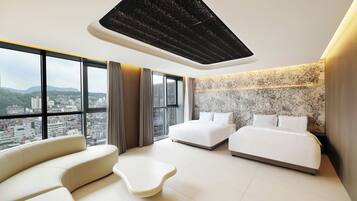 In-room safe, desk, laptop workspace, blackout drapes