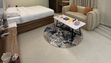 Studio Suite | Premium bedding, pillow-top beds, blackout curtains, soundproofing