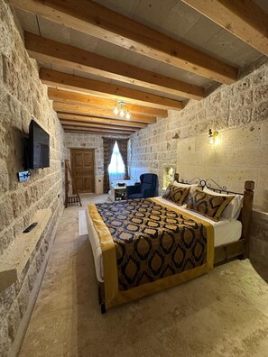 Luxury Room | Laptop workspace, free WiFi, bed sheets - Cappa Hisar Cave House (Ortahisar)