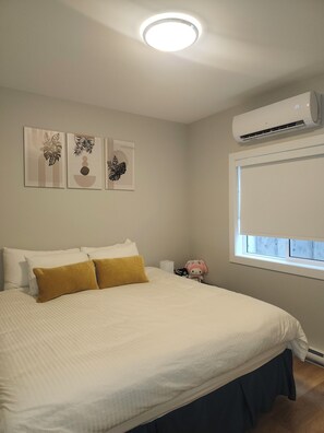 1 slaapkamer, een strijkplank/strijkijzer, wifi, beddengoed
