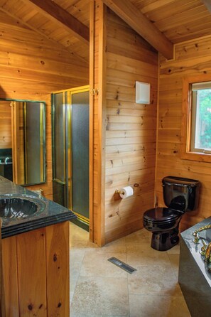 Jetted bath, hair dryer, towels, soap - Cabin with fire pit & wrap around porch near Blue Ridge Pkwy (Newland)