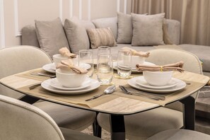 Dining room - Stylish 2BR in Paramount Infinity Pool   (Dubai)