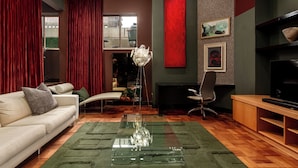 Deluxe appartement, uitzicht op de stad | Woonruimte