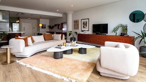Deluxe-Apartment, Stadtblick | Wohnbereich