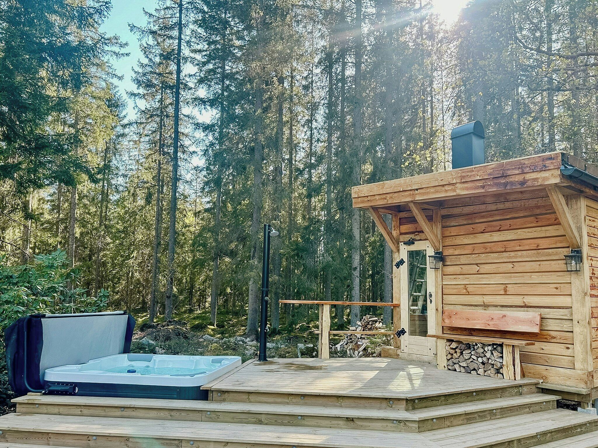 Utendørs boblebad