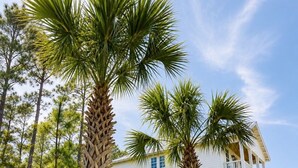 A two-story building with a white exterior, multiple windows, and a balcony on the upper floor. - Escape to Paradise along the Emerald Coast (Rosemary Beach)