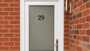 A white door with the number 29, a glass panel, and a metal handle. - 29 Twyford (Eastleigh)