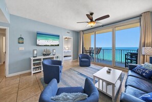 Living area - High Tide Hideaway at Shores of Panama #1918 - Oceanfront, High-Rise, Pools, Covered Parking (Panama City Beach)
