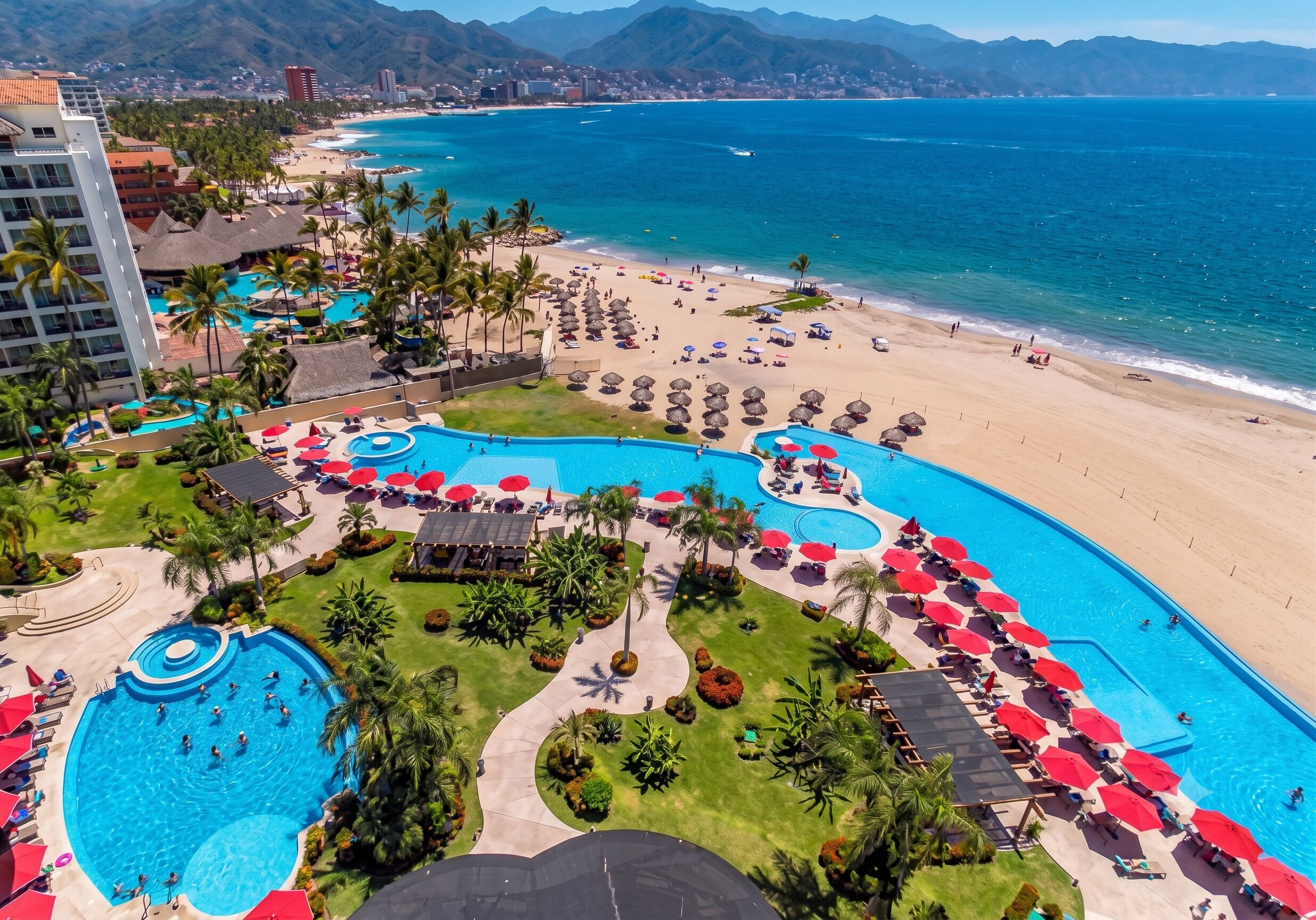 2 outdoor pools, free cabanas, pool umbrellas