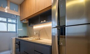 Basic Apartment | Private kitchen - Apt. w/ Balcony 200m From Bacutia Beach Mfa0409 (Guarapari)