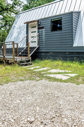 Exterior - A-Frame Ranch: Comal Cabin with small pool (Fredericksburg)