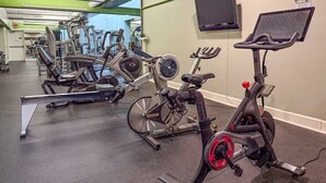 A gym with stationary bikes, a treadmill, and a television on the wall. - 7 minutes from the Killington Base Lodge and seconds away from the best restaurants and nightlife! (Killington)