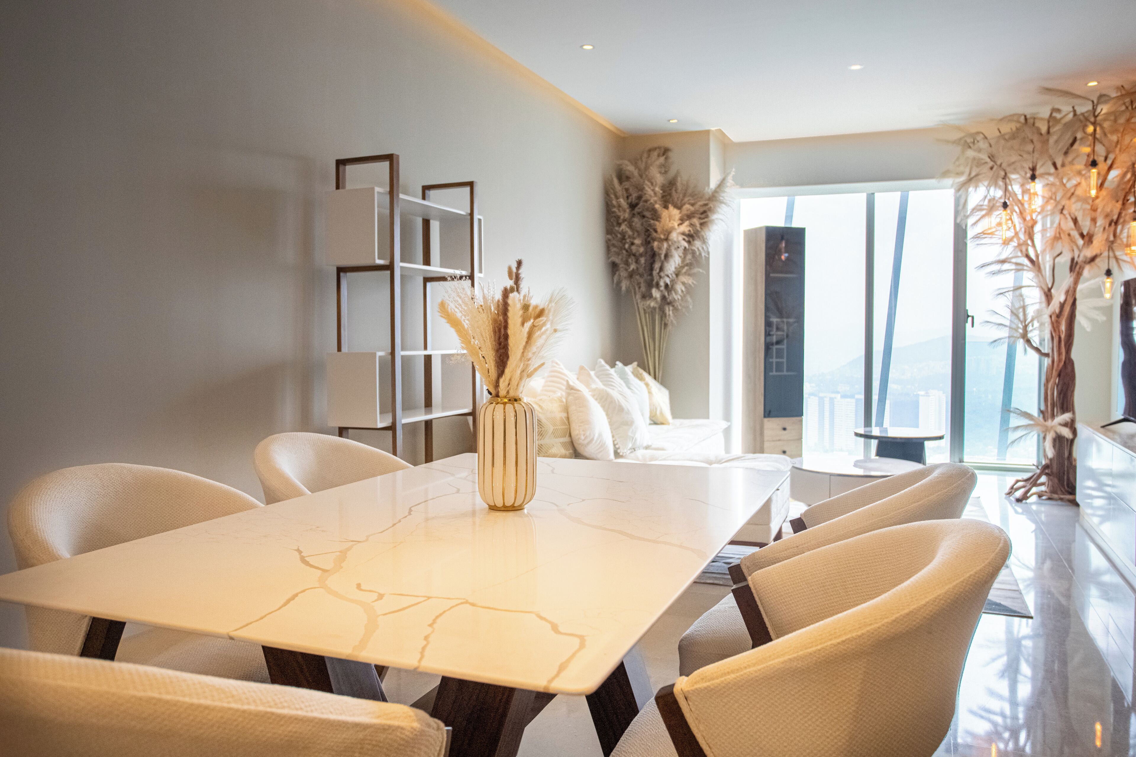 Apartemen Deluks, pemandangan taman | Tempat makan