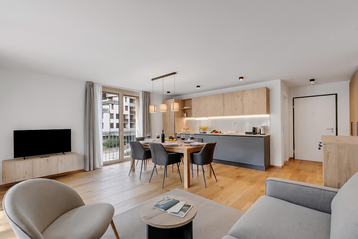 Appartamento Standard, 2 camere da letto, balcone (Residenza Castanea 102 Modern Alpine) | Area soggiorno