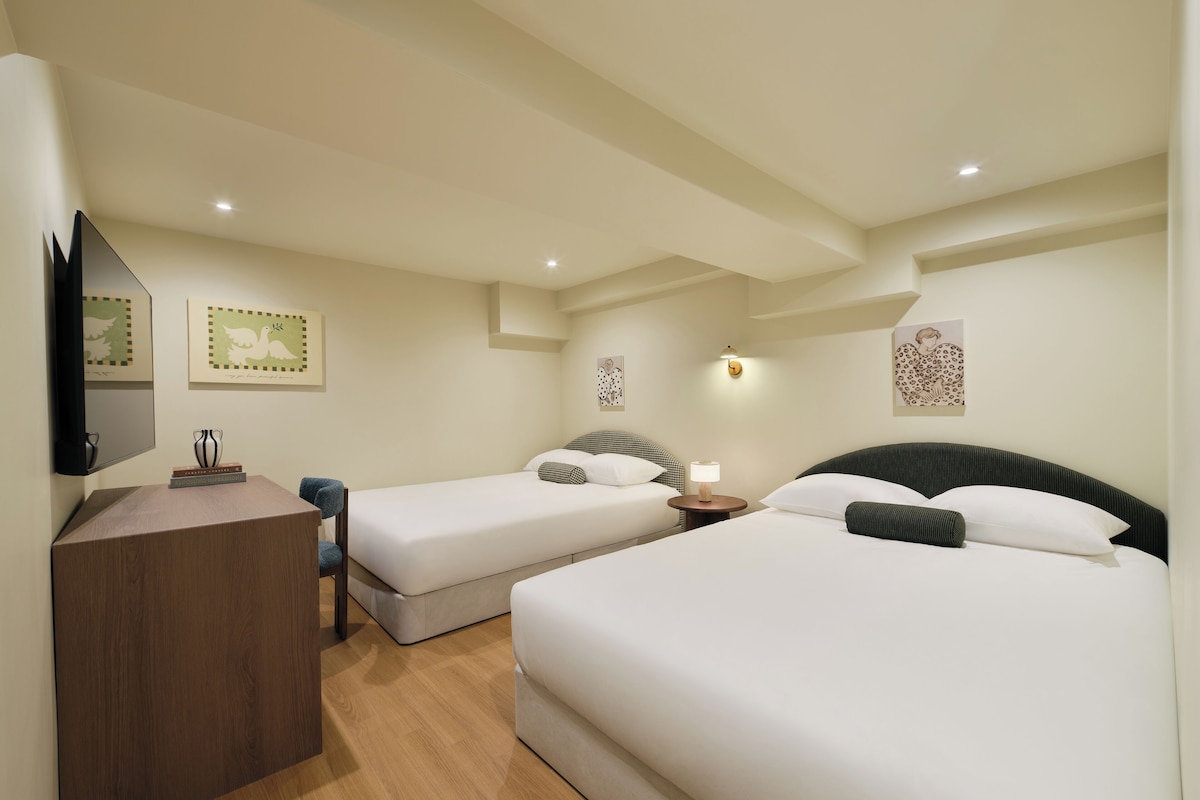 FamilieTwin kamer, geen ramen | Gratis wifi, beddengoed