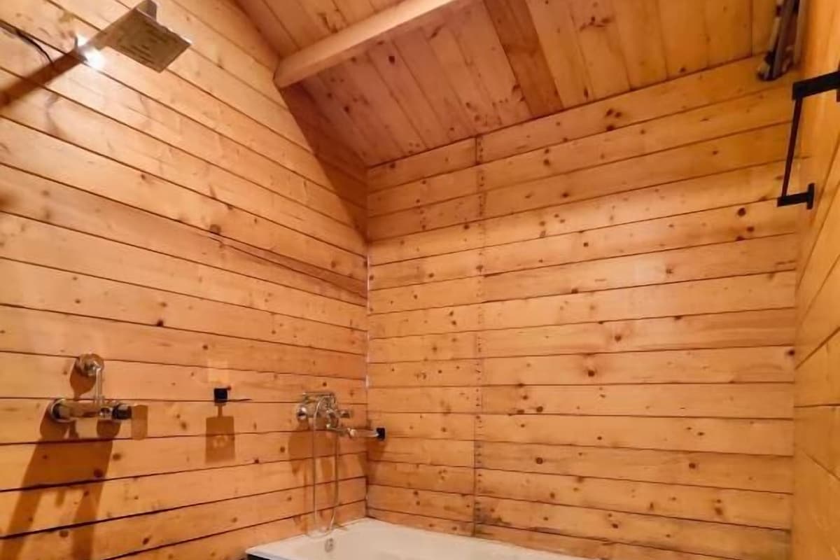 Combined shower/tub, free toiletries, hair dryer (on request), towels
