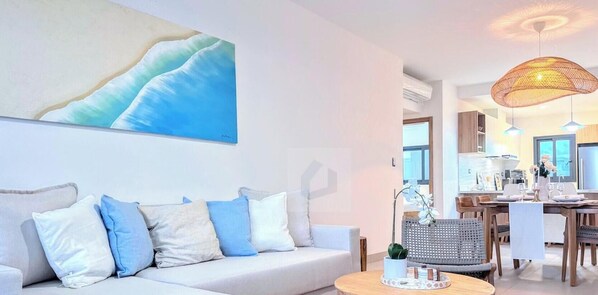 Living area - Serene Pool View Walk to Fun Beach Dine Shop (Punta Cana)