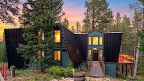Unclassified image, 3 of 48, button - A-Frame + Hot Tub + Arcade + BBQ | Forest Views + Ski Access | Pitch & Pine (Breckenridge)