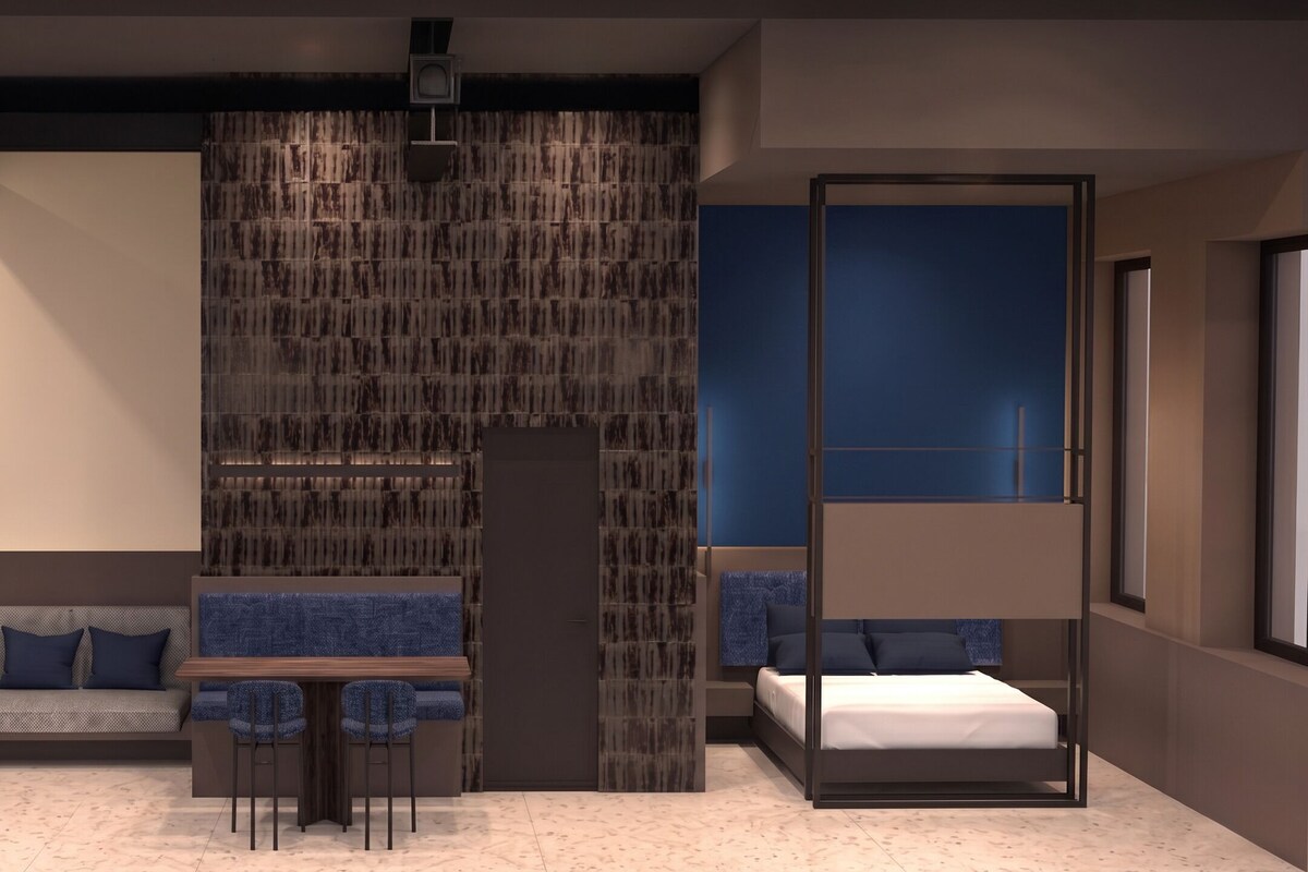 In-room safe, desk, laptop workspace, soundproofing