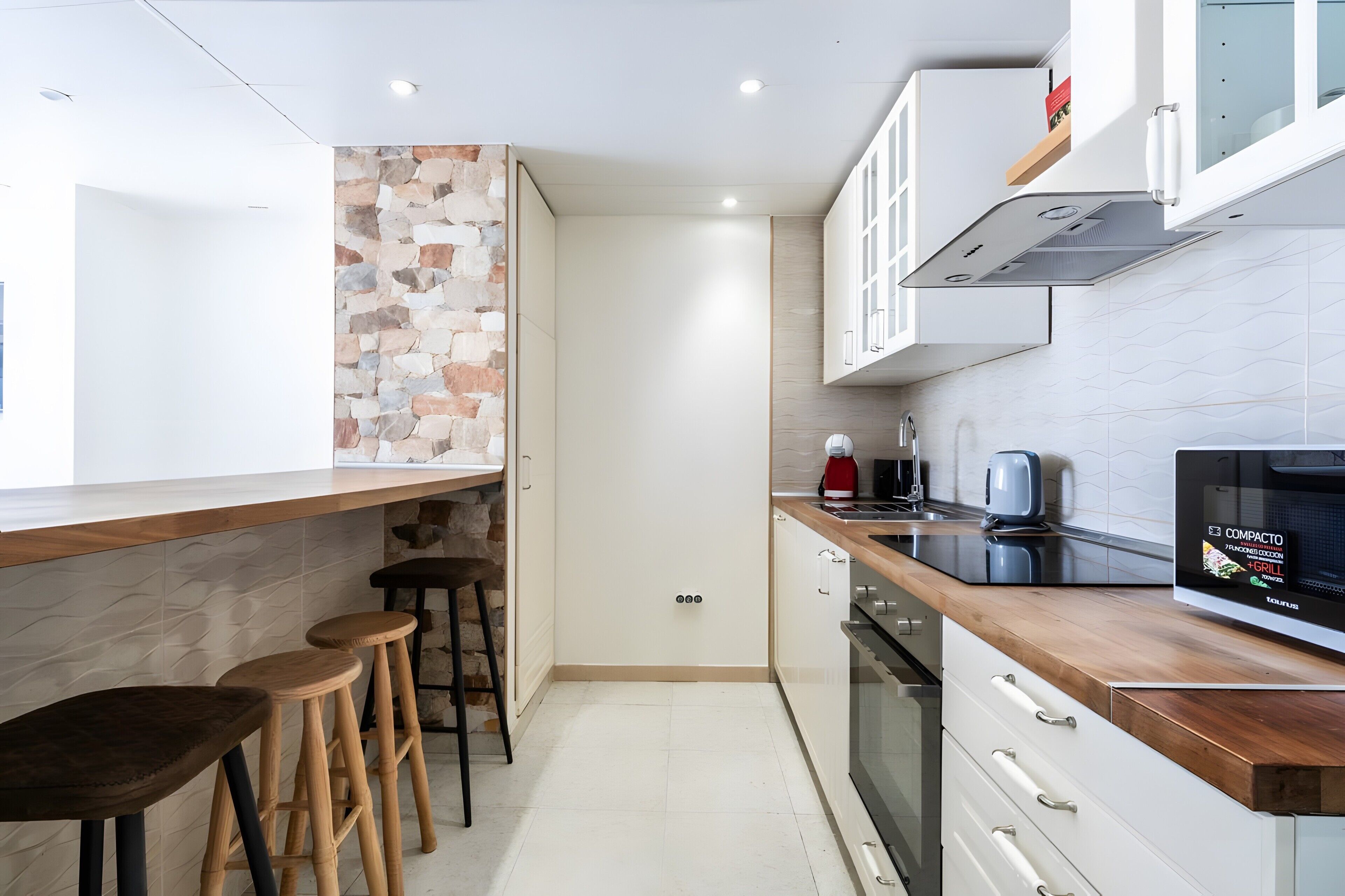 Fridge, microwave, dishwasher, electric kettle