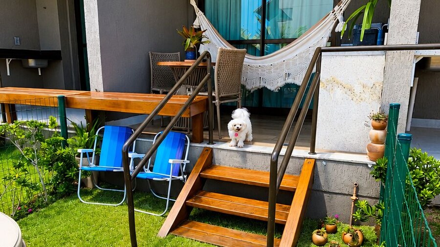 Jardim Privativo -4' Praia- Petfriendly