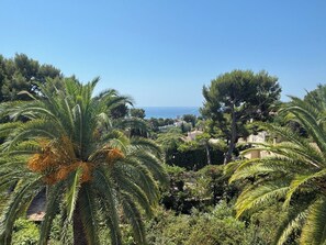 A coastal landscape with dense greenery and a clear view of the sea. - VILLA ANNETTE (Cassis)