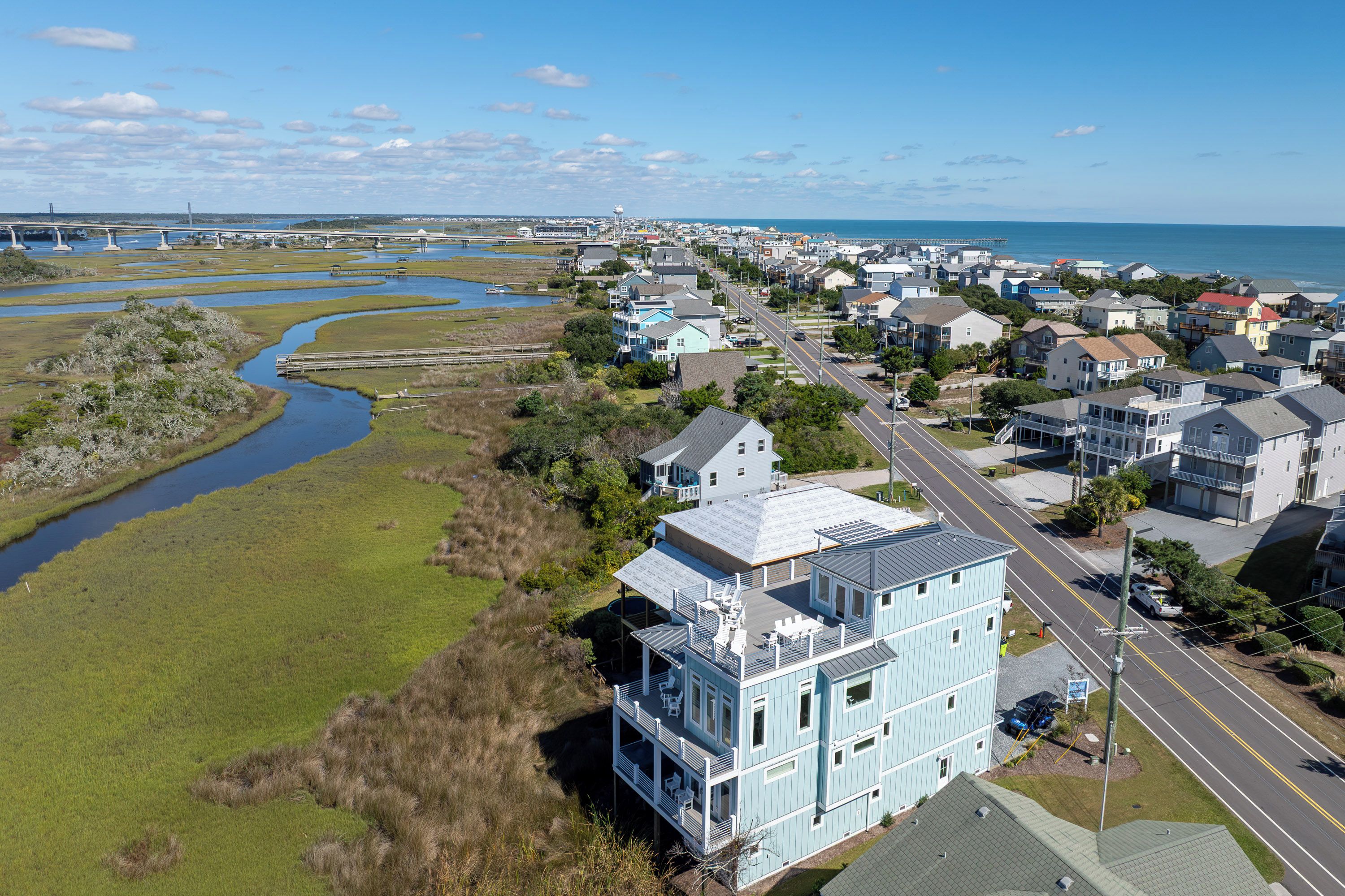 Marsh And Ocean Aerial