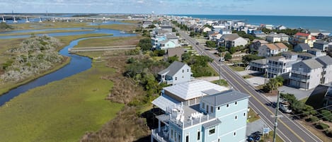 Marsh And Ocean Aerial