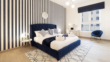 Deluxe appartement, balkon, uitzicht op zee | Een kluis op de kamer, verduisterende gordijnen