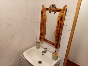Shower, soap, toilet paper