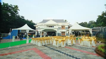 Outdoor banquet area